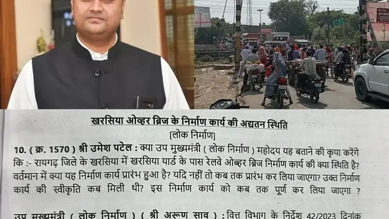 विधानसभा में फिर गूंजा खरसिया रेलवे ओवरब्रिज का मुद्दा,सरकार ने स्वीकारा वित्त विभाग के आदेश से कार्य लंबित….