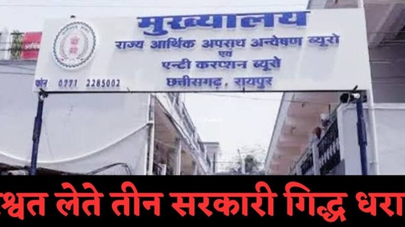 छत्तीसगढ़ के सक्ती और सूरजपुर जिले में एसीबी ने रिश्वत लेते पटवारी समेत तीन को गिरफ्तार किया…