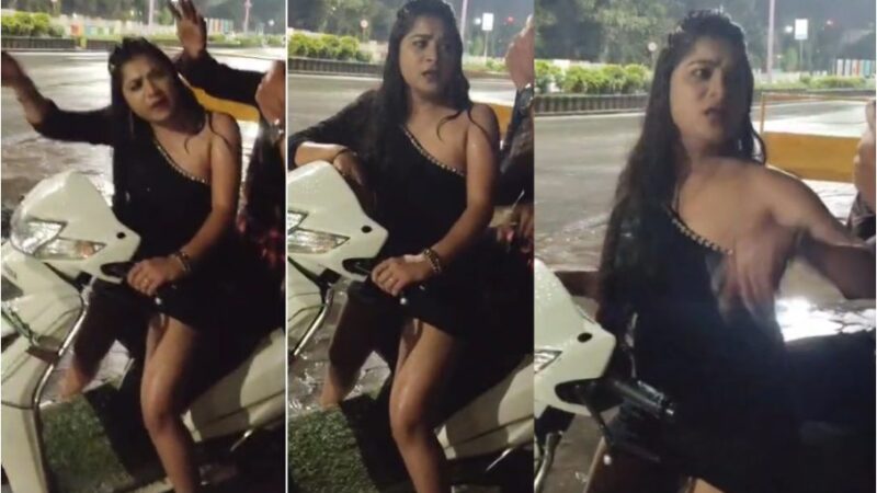 नशे में टल्ली युवती ने किया बवाल : नाइट क्लब के बाहर जमकर किया हंगामा, पुलिस को दी गालियां…