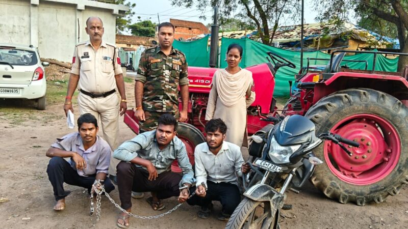 चोरी हुआ ट्रैक्टर महज 48 घंटे में बरामद..चौकी पुलिस की बड़ी सफलता..